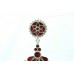 925 sterling silver long earring Tribal Jewellery with colour glass studded 4.2'